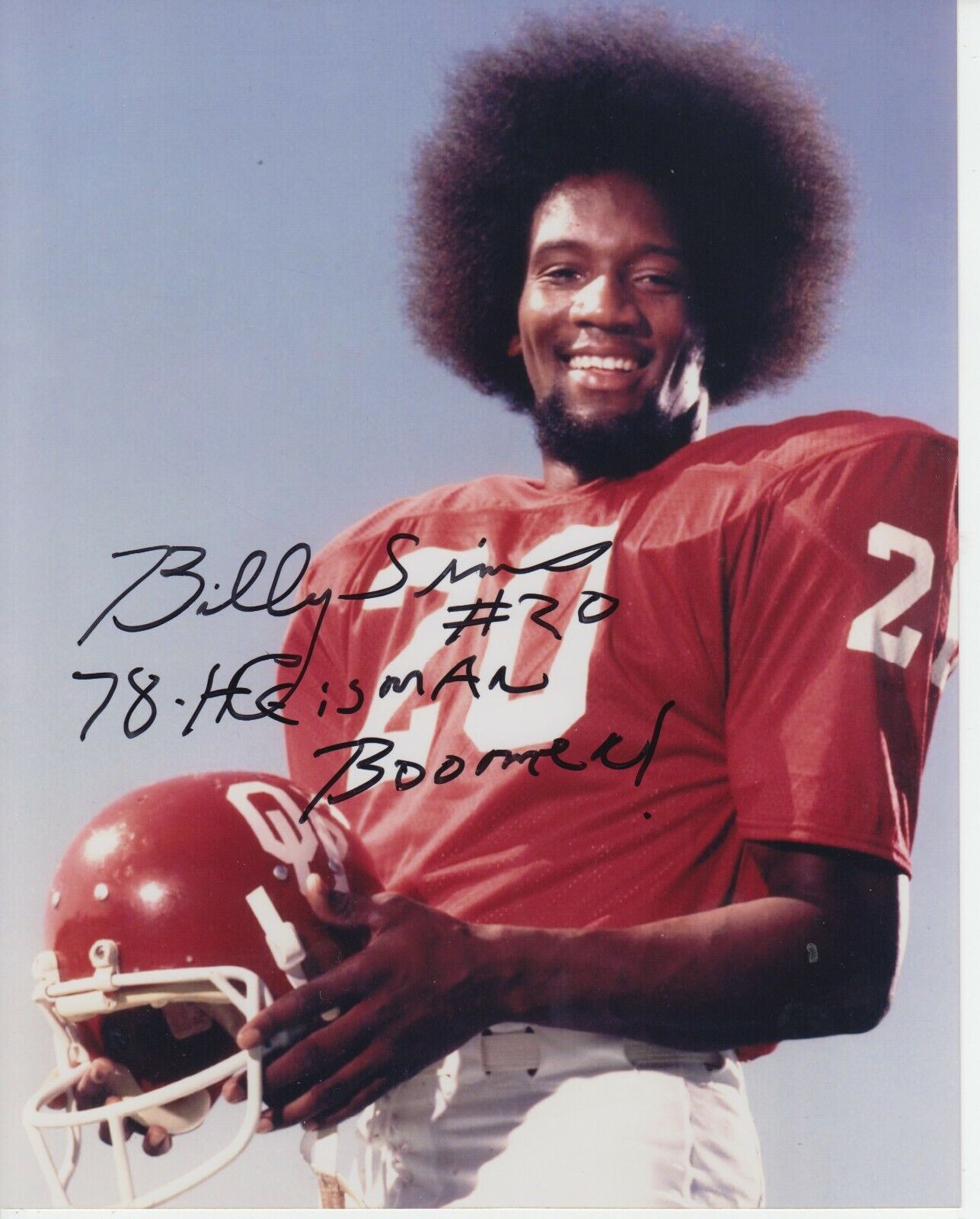 Billy Sims 8x10 Signed Photo Poster painting w/ COA Oklahoma Sooners #1