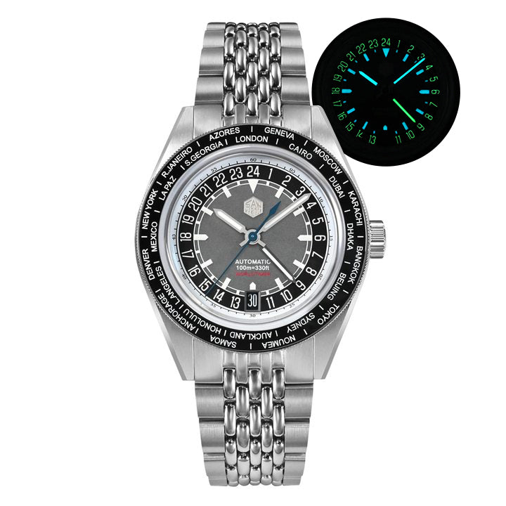 San Martin World Timer NH34 GMT Watch SN0116-G2 San Martin Watch san martin watchSan Martin Watch