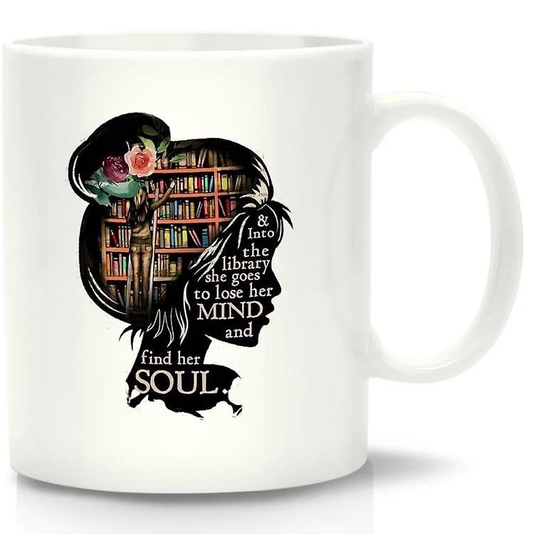 And Into The Library White Mug-Annaletters