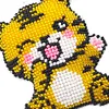 Tiger Beaded Counted Cross Stitch Ornament Kit Cross Stitch Bead Keychain (B)