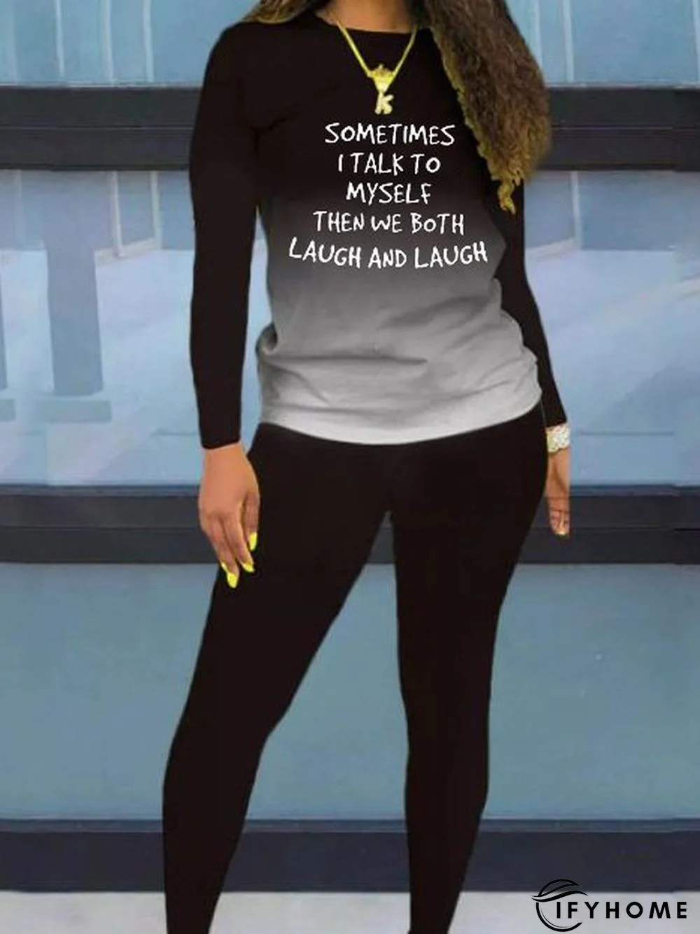 Regular Fit Crew Neck Two Piece Set | IFYHOME