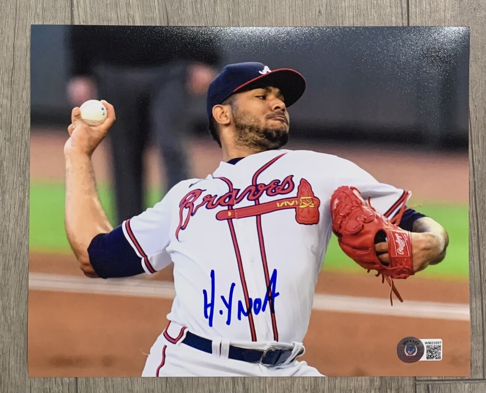 Huascar Ynoa signed autographed 8 x 10 Photo Poster painting beckett coa witness braves atlanta