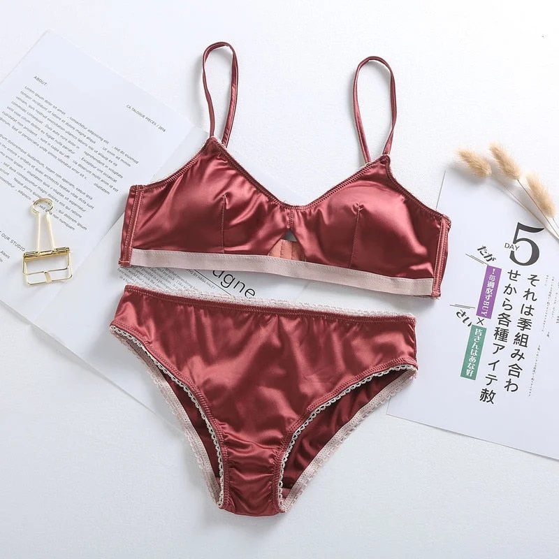 French Style Bralette Set Back Closure Lingerie Feminina Sexy Bra and Panty Set Women's Intimates Fashion Underwear & Sleepwears