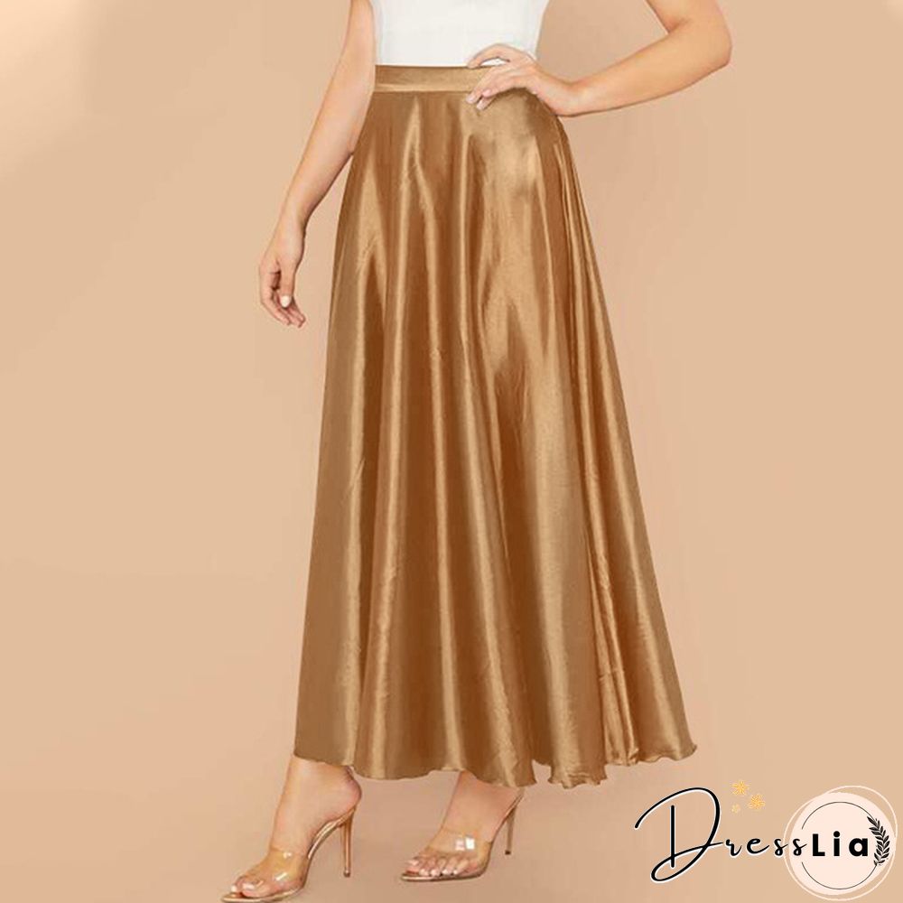 Women Umbrella Long Skirt Swing Dress High Waist Party Elegant Casual A Line Maxi Skirt Plus Size
