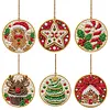 6pcs/set DIY Diamond Special Shape Pearl Art Hanging Wooden Christmas Tree Ornament Kit