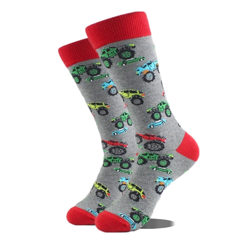Unisex Cute Printing Animal Color Block Cotton Ankle Socks A Pair