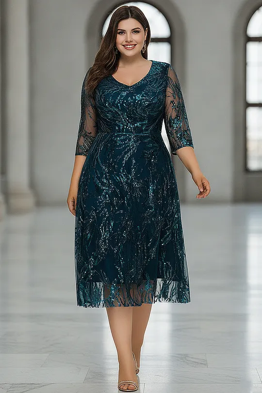 plus emerald green floral print long sleeve pleated midi dress Flycurvy Plus Size Wedding Guest Emerald Green Organza Floral Print Wrap Puff Sleeve Maxi Dress- Flycurvy