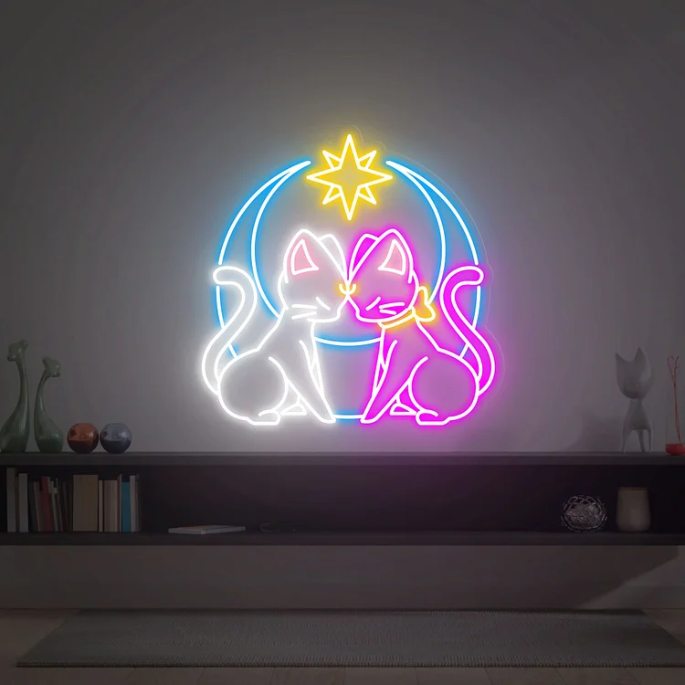 Sailor Moon Luna Cat LED Neon Sign Anime Neon Sign Sailor Moon Wall Decor Gamer Girl Zone Decor Anime Neon Lights 