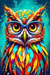 Luxury AB Velvet Diamond Painting Kit - Owl with Glasses