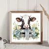 Flowers And Cow - 11CT Stamped Cross Stitch 50*50cm/19.69*19.69in