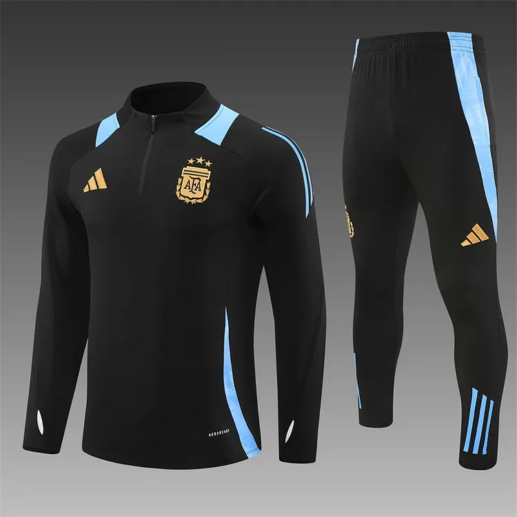 2024-25 Argentina black half-zip training jersey
