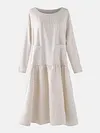 Crew Neck Women Fall Dresses Daily Casual Cotton Dresses