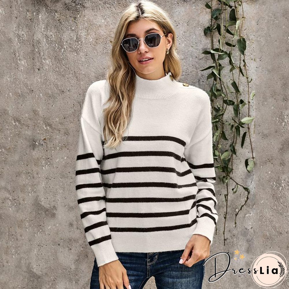 Round Neck Striped Sweater