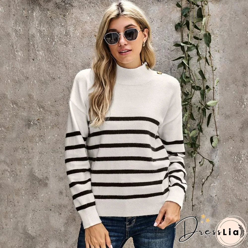 Round Neck Striped Sweater