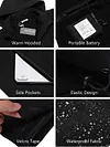 Women's heated jacket, winter windproof jacket, warm jacket with battery pack and detachable hood