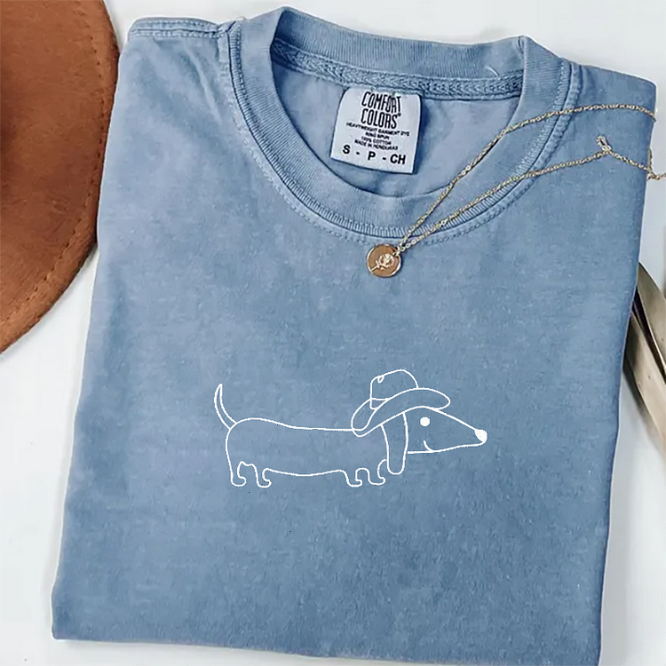 Comfort Colors Cowboy Dachshund T-shirt