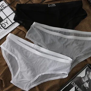 Ultra-Thin Ice Silk Sexy Mesh Transparent Briefs