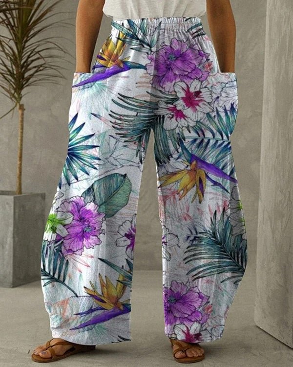 Floral Print Retro Casual Loose Pants S-5XL - Chicaggo
