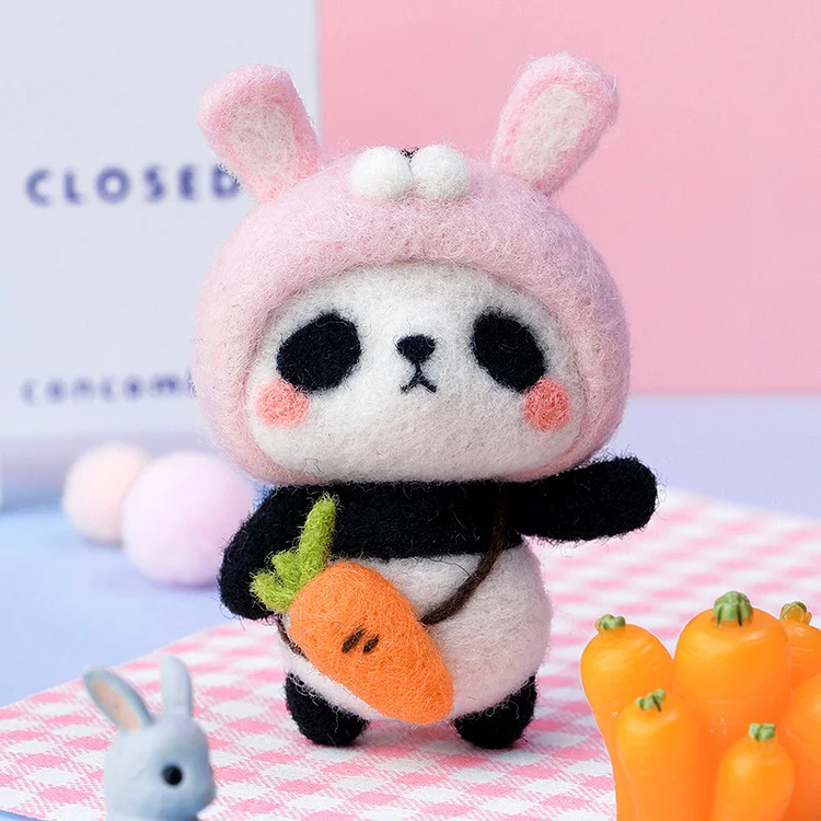 FeltingJoy - Panda Needle Felting Kit - Bunny