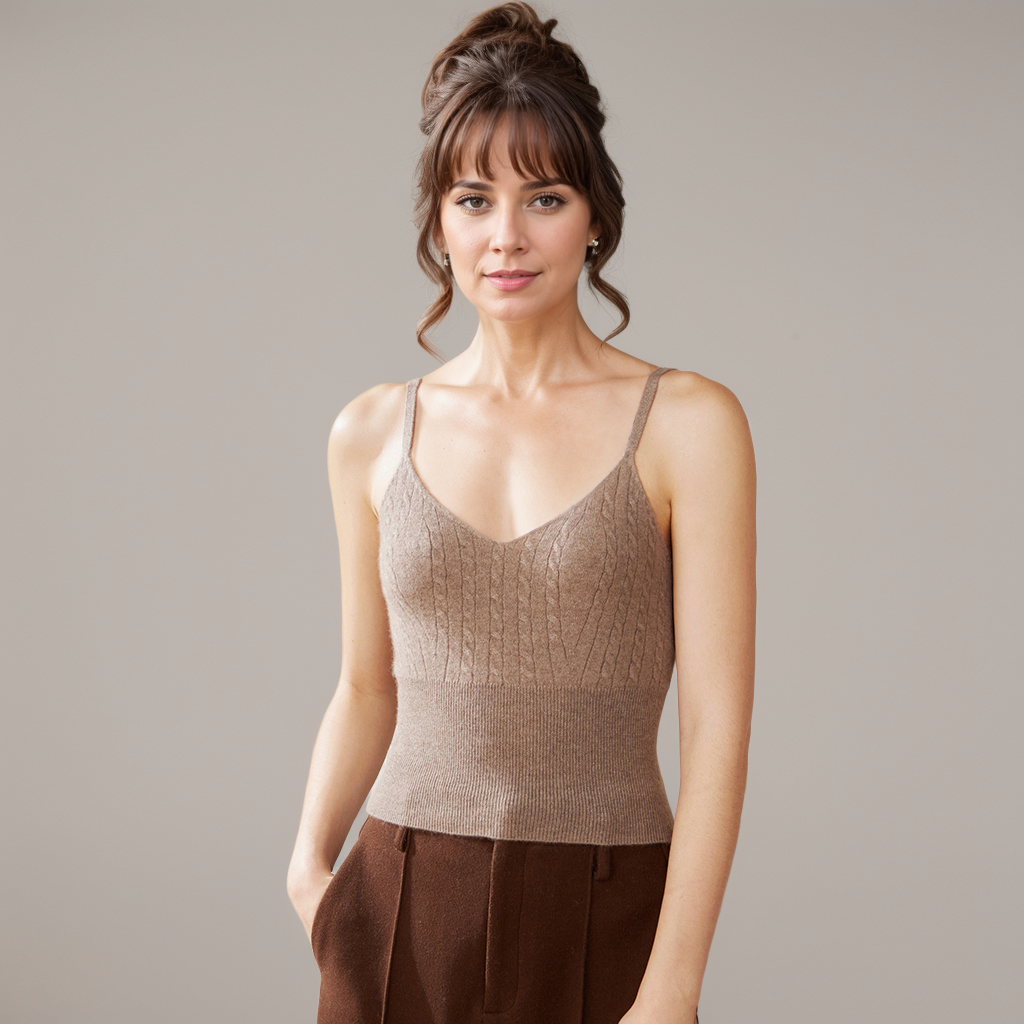Gilet 100 % cachemire coupe slim col en V- SOIE PLUS