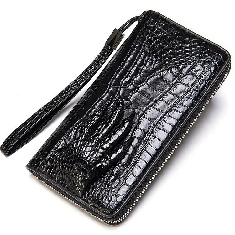 Business Crocodile Simple Style Casual Durable Leather Clutch Bag