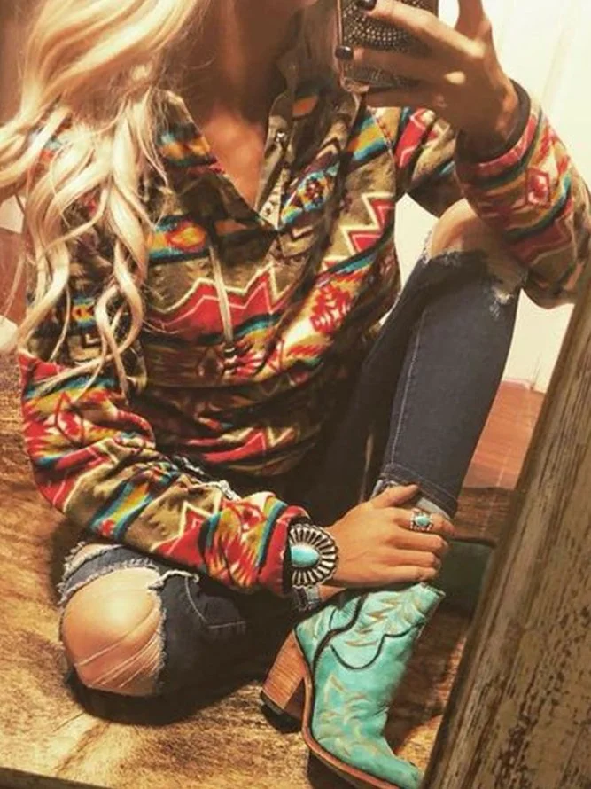 Long Sleeve Stand Collar Sweatshirt