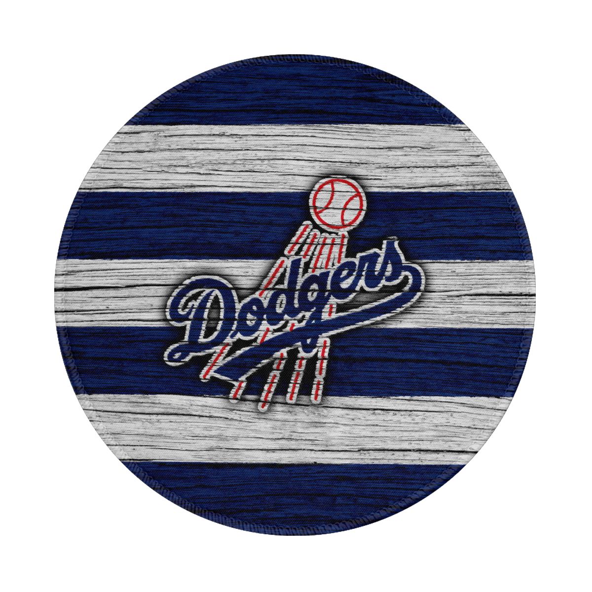 Los Angeles Dodgers Striped Wooden Logo Gaming Round Mousepad for Computer Laptop