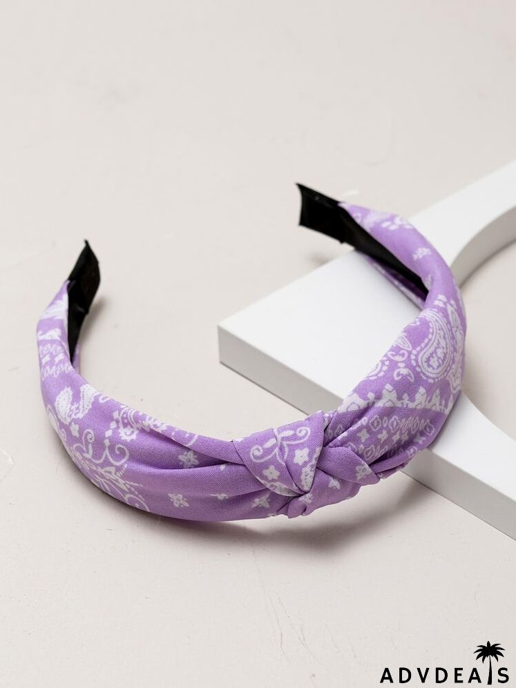 Flower & Paisley Print Knot Hair Hoop