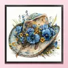 Flower Cowboy Hat-18CT Stamped Cross Stitch 25*25cm/9.84*9.84in tapestrymarket