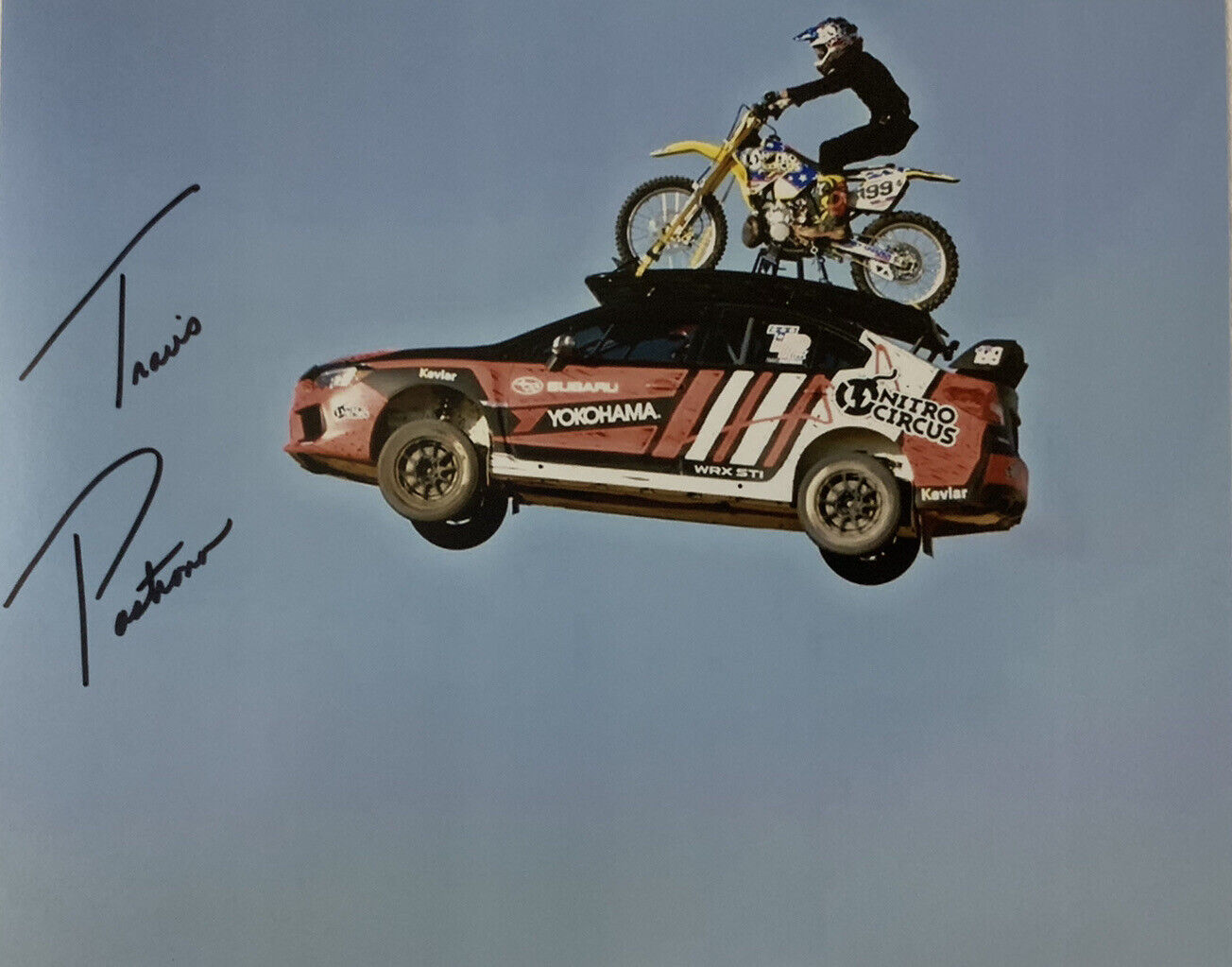 TRAVIS PASTRANA HAND SIGNED 8x10 Photo Poster painting X GAMES NITRO CIRCUS AUTOGRAPH COA