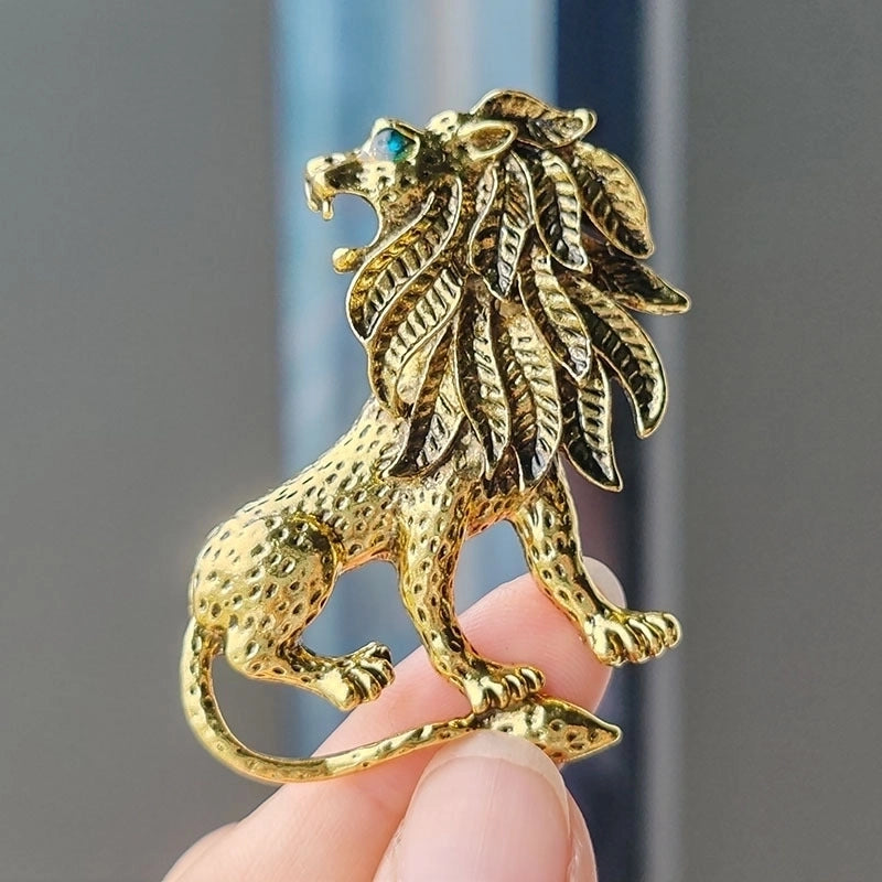 Retro Pin Animal Lion Alloy Plating Unisex Brooches