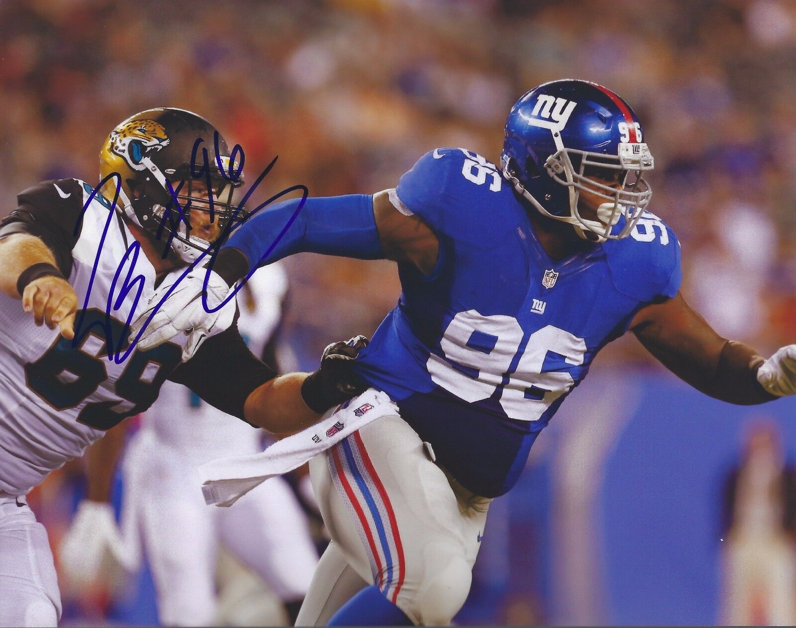 Autographed Jay Bromley 8X10 New York Giants Photo Poster painting with COA