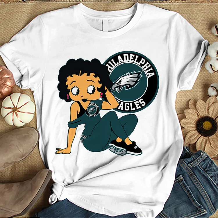 Philadelphia Eagles Women's White Relaxed T-Shirt