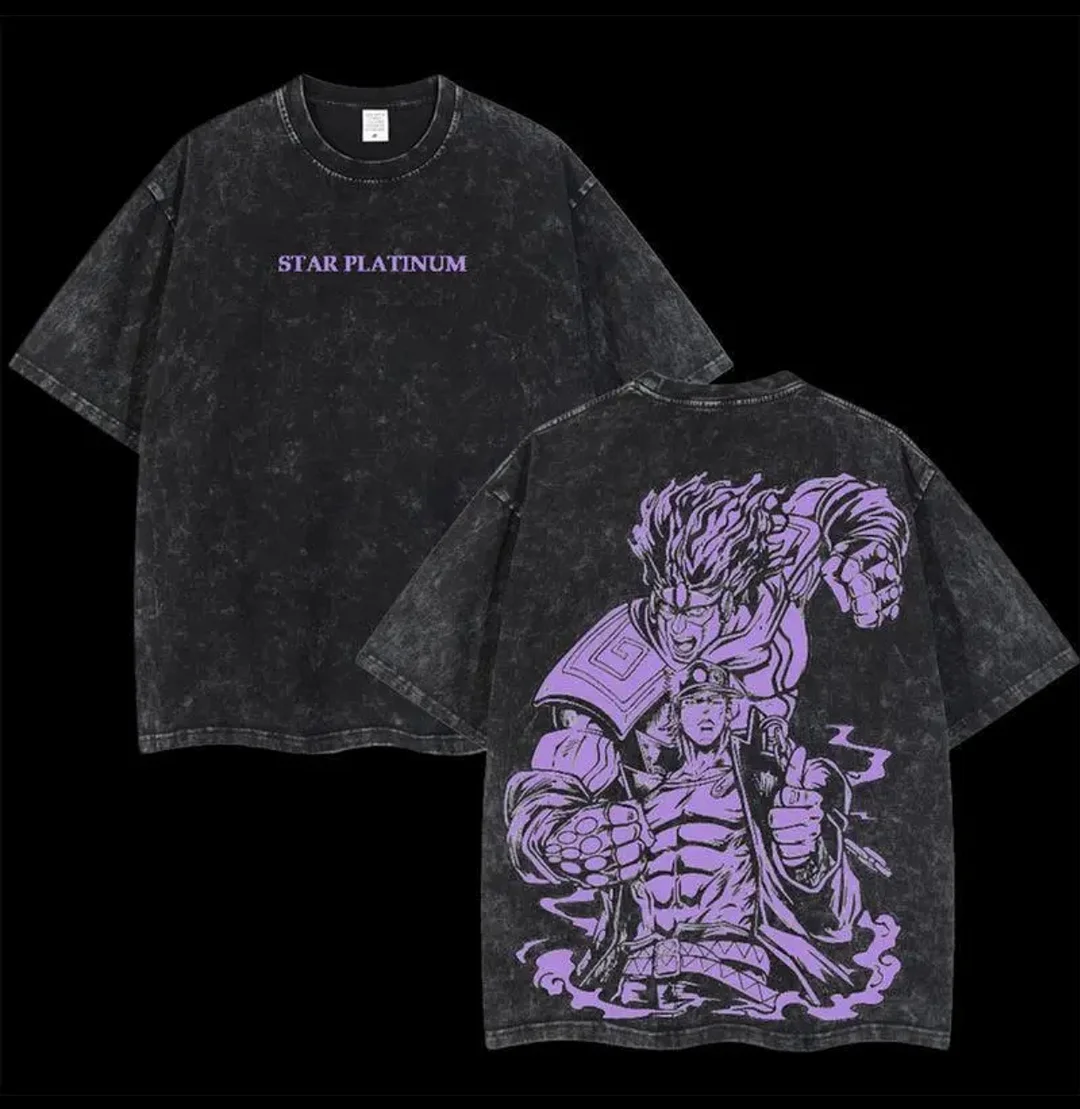 Star Platinum Printed Unisex Washed T-Shirt