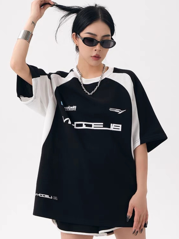 Monroewheels costumes for women sexy Y2K Vintage Oversized T Shirt Women Streetwear Short Sleeve Top Kpop Graphic Tees Summer Hippie Korean Fashion Black T-shirts