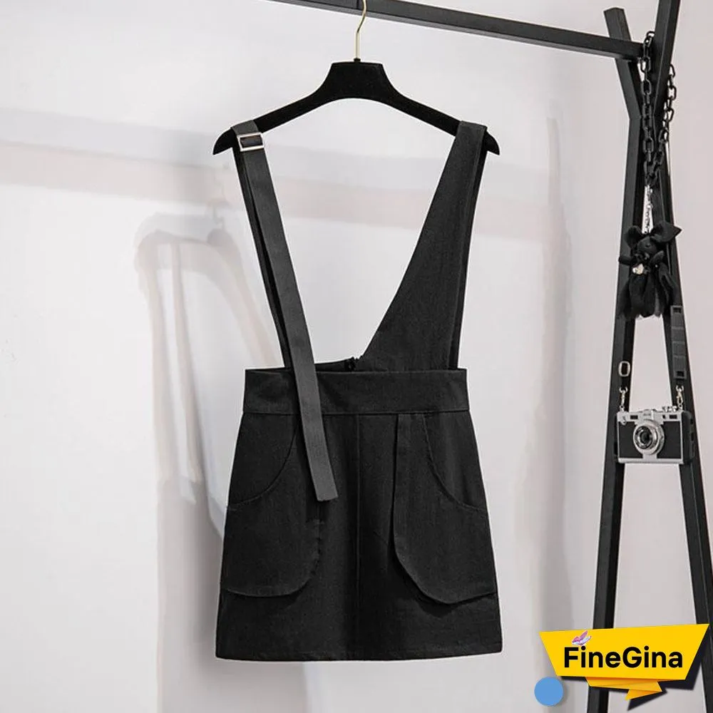 Fashion V-Collar Blouse+Belt Skirt P11742