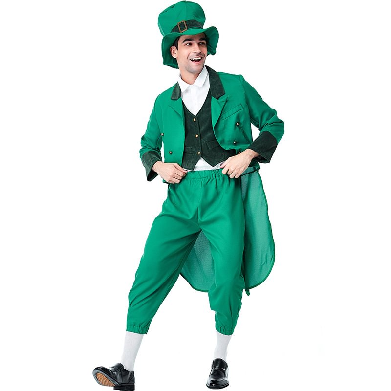 Halloween Costume St. Patrick's Irish Goblin Men Costume Adult Elf Costume Novameme