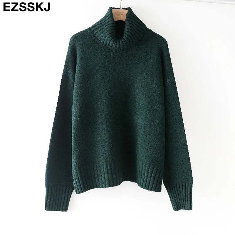 autumn Winter casual cashmere oversize thick Sweater pullovers Women 2021 loose Turtleneck women's sweaters jumper