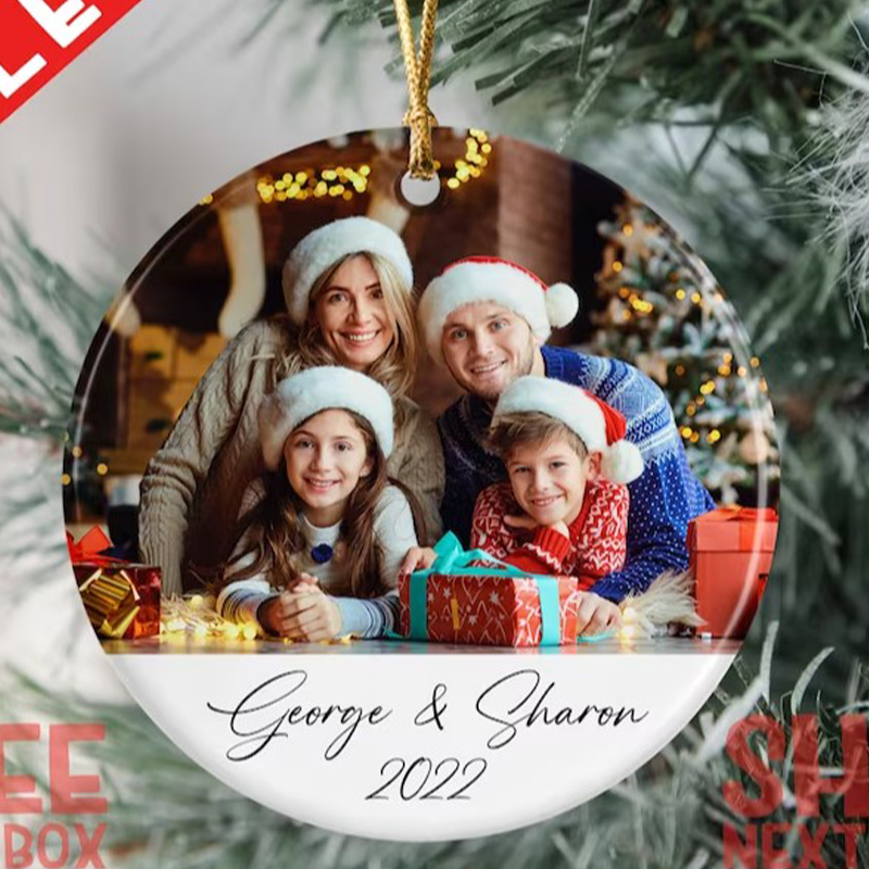Christmas Personalized Custom Picture Ceramic Ornament