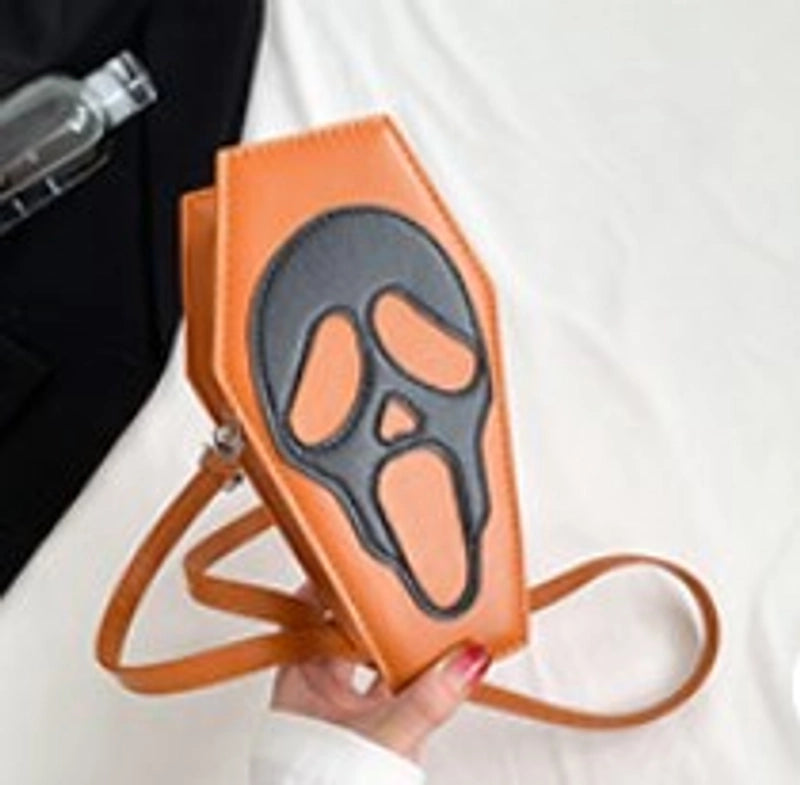 Halloween Women’s Small Pu Leather Spider Web Skull Basic Sewing Thread Zipper Shoulder Bag Crossbody Bag