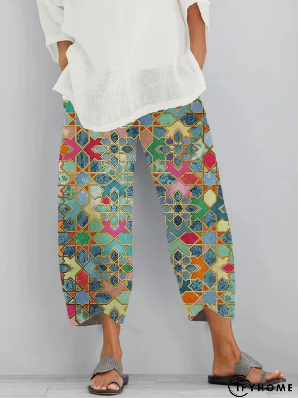 Casual Plus Size Printed Pants | IFYHOME