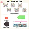 (US Local)6Pcs Flower Butterfly Diamond Painting Art Fridge Magnet for Fridge Whiteboards