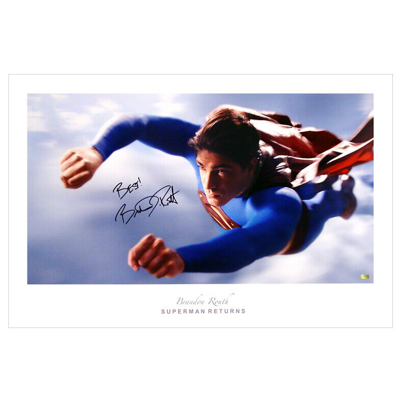 Brandon Routh Autographed Superman Returns Flight 20x30 Fine Art Photo Poster painting