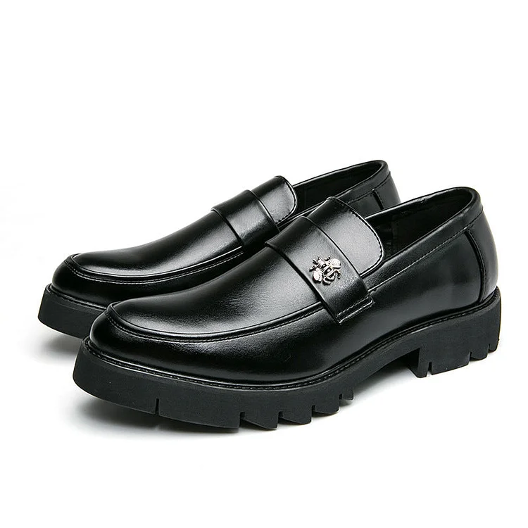 Loafers for Men round Toe Slip-on Casual British Men's Shoes