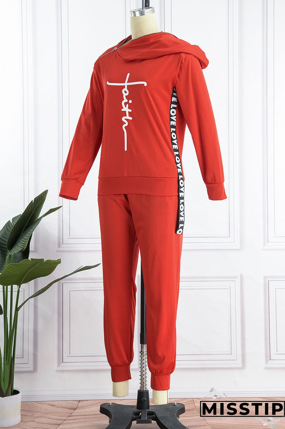 Black Casual Sportswear Print Patchwork Zipper Hooded Collar Long Sleeve Two Pieces