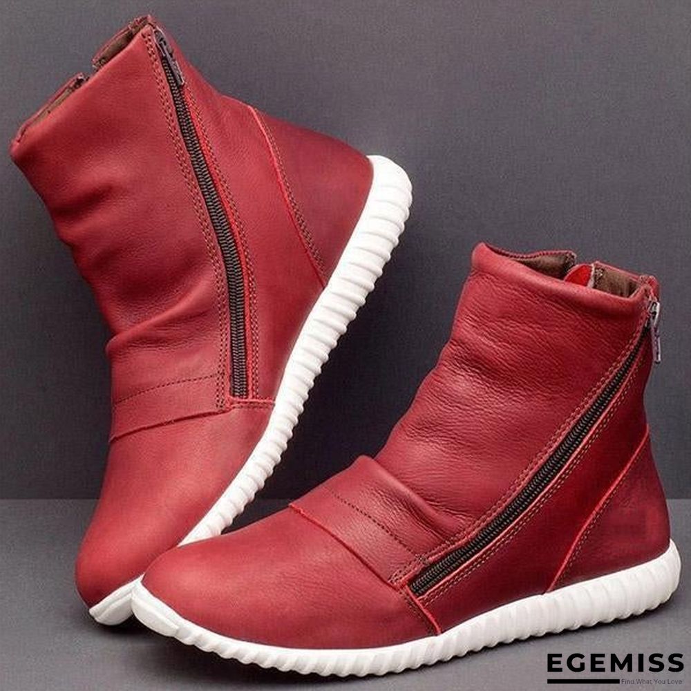 Casual Solid Zipper Ankle Boots | EGEMISS