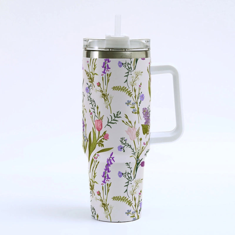 Casual Pastoral Flower 201 Stainless Steel 304 Stainless Steel Thermos Cup 1 Piece