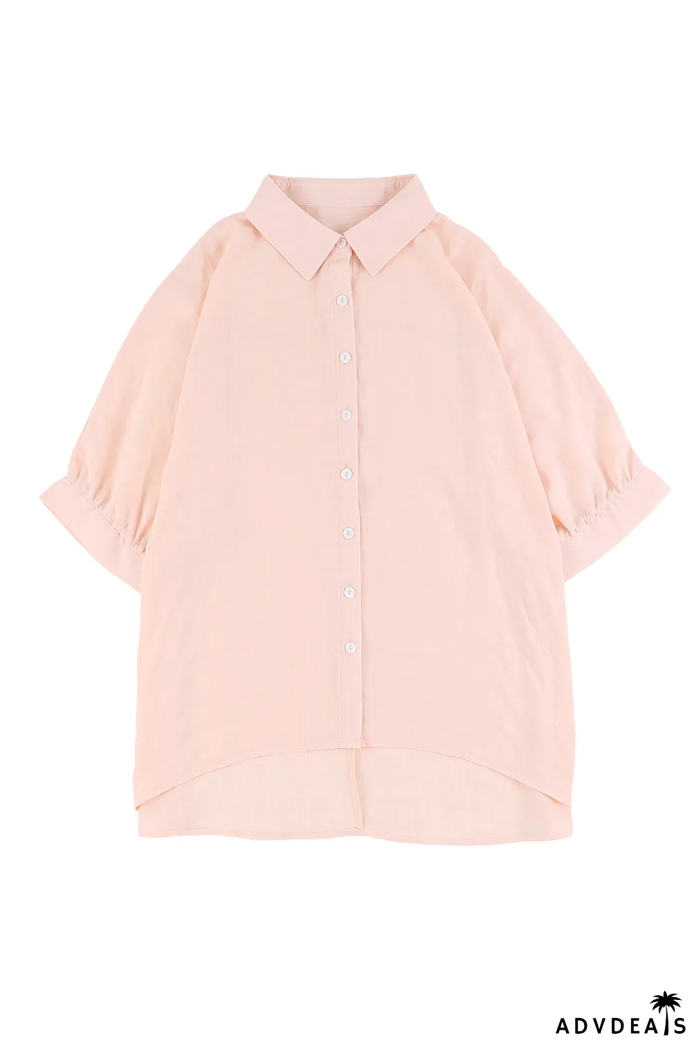Pink Button Front Dolman Sleeves Shirt