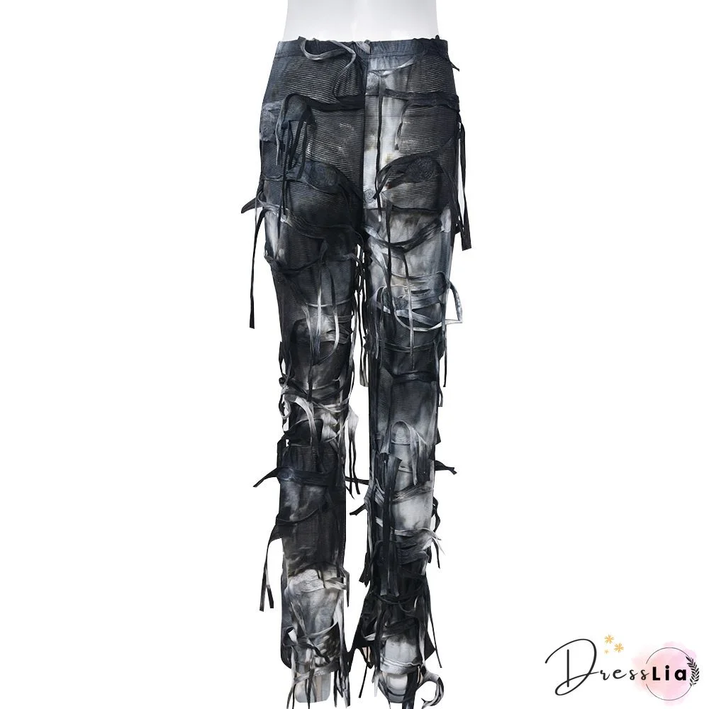 Fringed Casual Pants