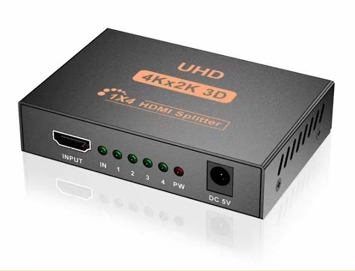 4K*2K HDMI Splitter 1 To 4 Support Full HD 1080P 3D HDMI Splitter 1*4 Black